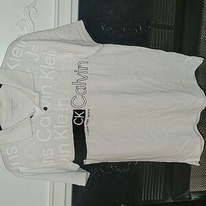 Boys Calvin Klein White Polo with Black Accents
